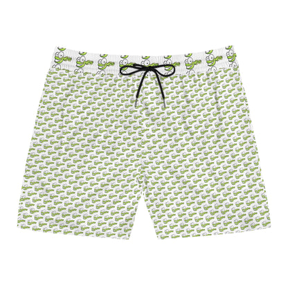Tadpole Print Swim Shorts — Men's Mid-Length Beach Trunks