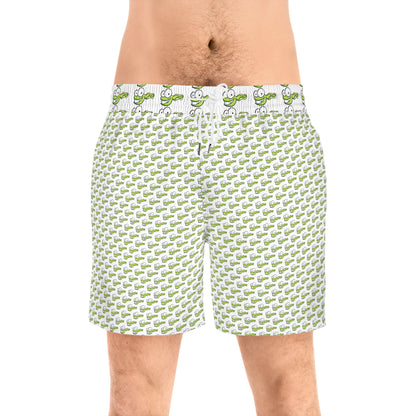 Tadpole Print Swim Shorts — Men's Mid-Length Beach Trunks