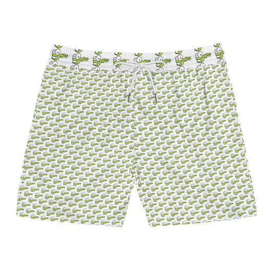 Tadpole Print Swim Shorts — Men's Mid-Length Beach Trunks