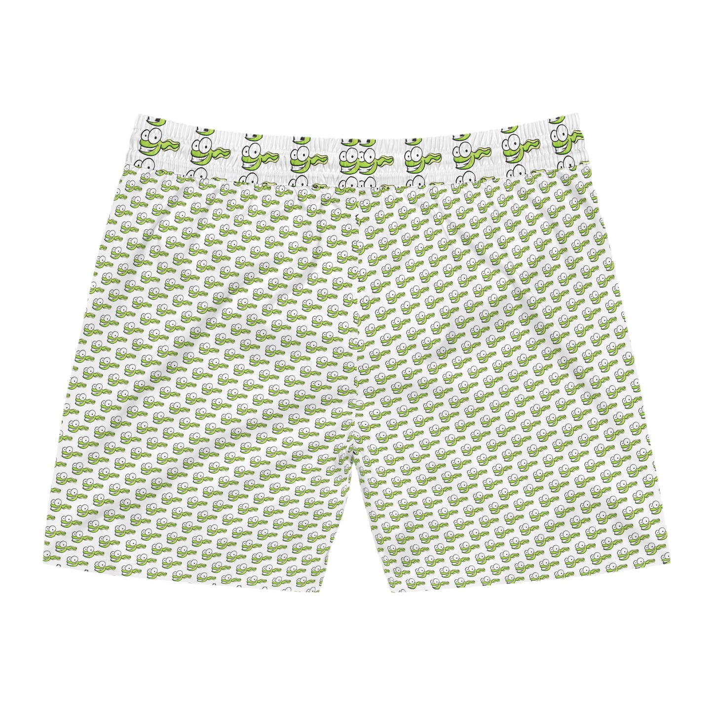 Tadpole Print Swim Shorts — Men's Mid-Length Beach Trunks